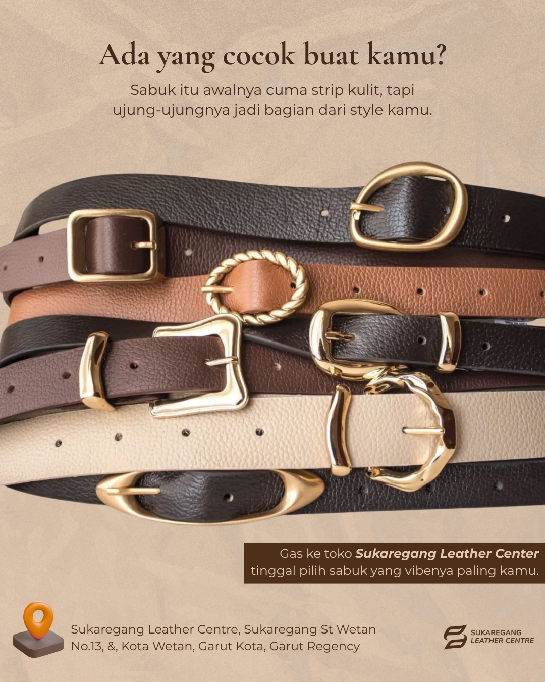 Sabuk kulit Sukaregang
